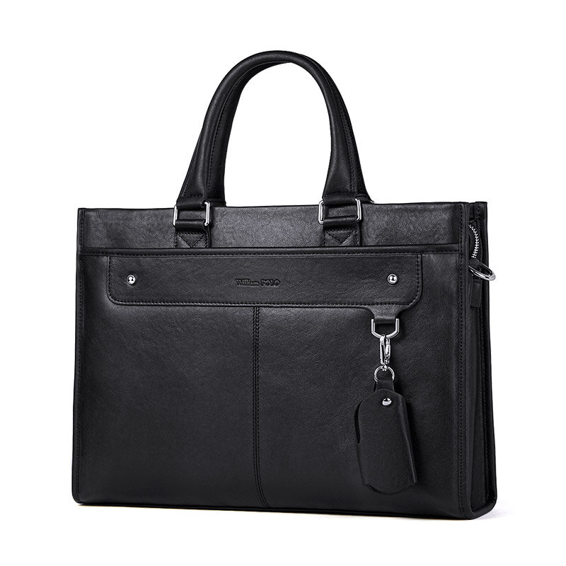 Genuine Leather Briefcase for Man Luxury High Quality Vintage Tote Executive Handbag Messenger Laptop Shoulder Business Side Bag