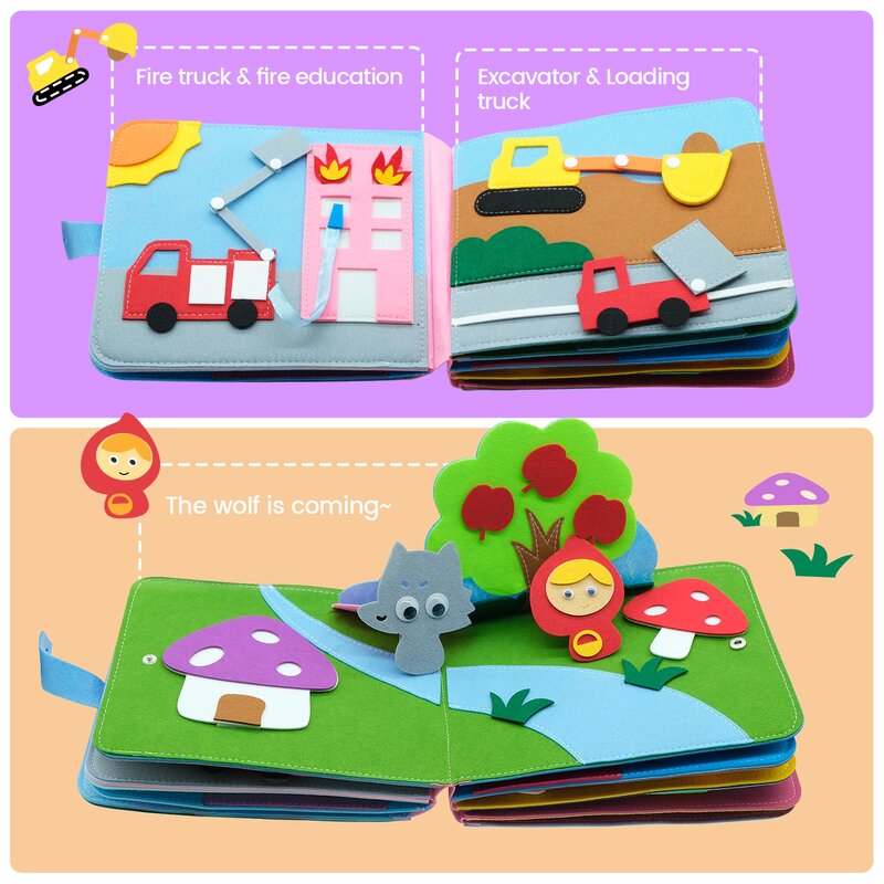 Lavabile Montessori Toddlers Busy Board 3D Baby Story Cloth Book apprendimento precoce abitudini educative sviluppo della conoscenza Dropshipping