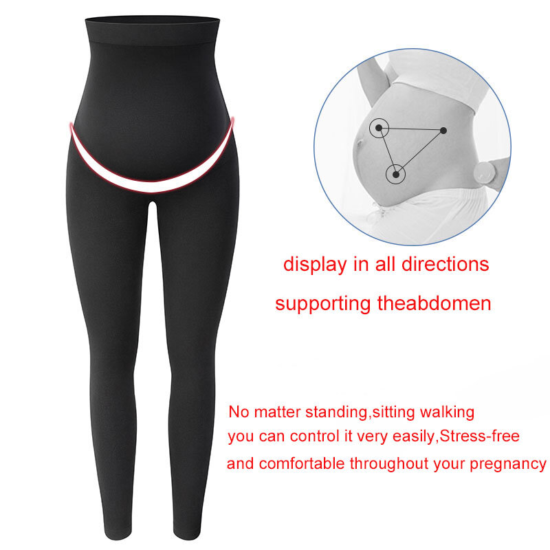 Elastic High Waist Maternity Leggings Skinny For Pregnant Women Belly Support Postpartum Leggins Body Shaper Fitness Trousers