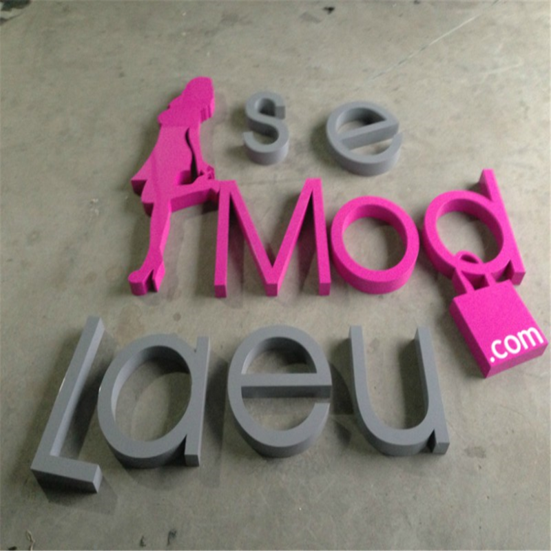 Lettres peintes en acier inoxydable pour décoration murale, mots 3D en métal personnalisés pour signe de nom de magasin