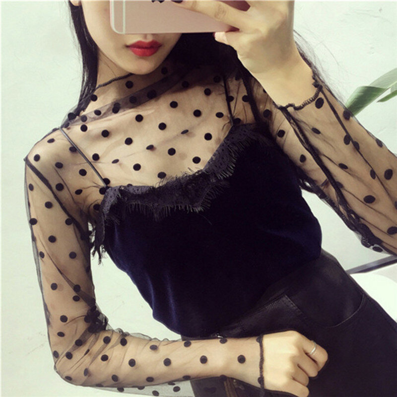 Chemise transparente pour femmes, sous-vêtement sexy en maille, base en étoile, Harajuku, nouvelle collection