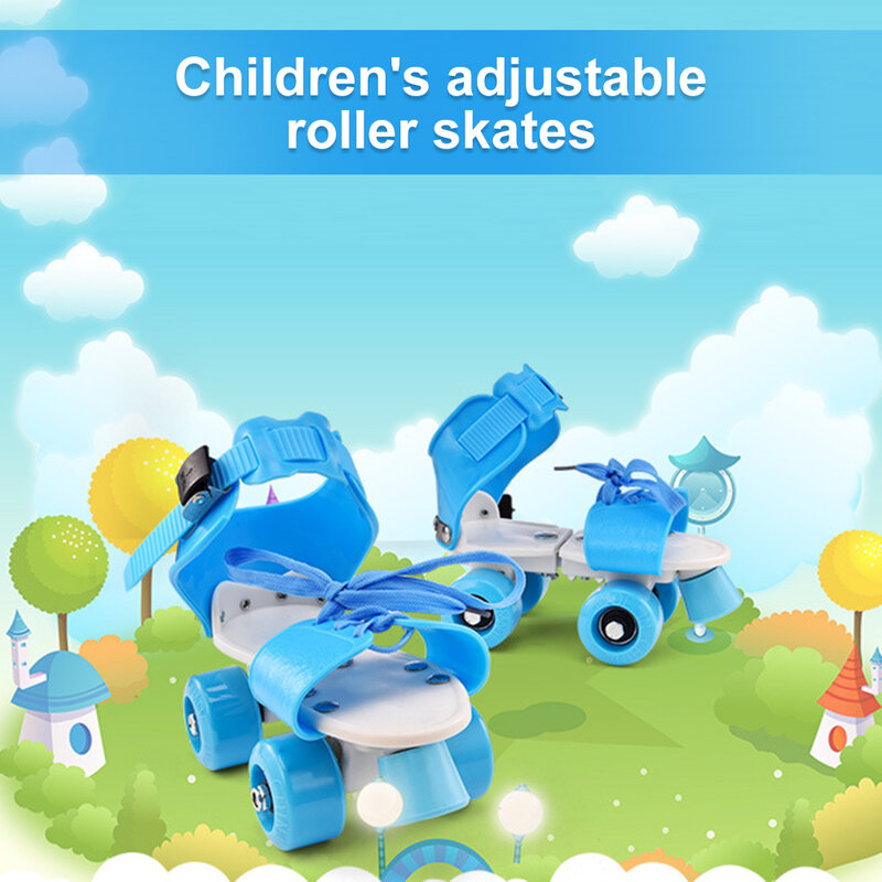 The New Adjustable Children Roller Skates Skating Flashing Sliding Inline Sneaker 4 Wheels 2 Row Outdoor Roller Skates