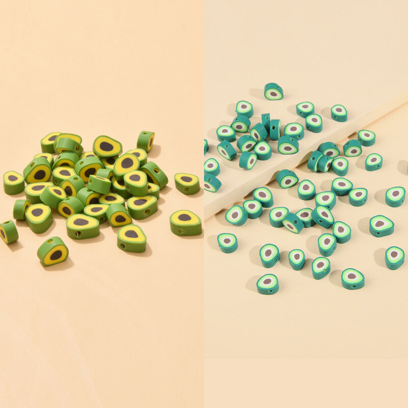 100 pz/borsa gioielli in argilla accessori fai da te verde Avocado argilla perline fatti a mano braccialetto collana materiale