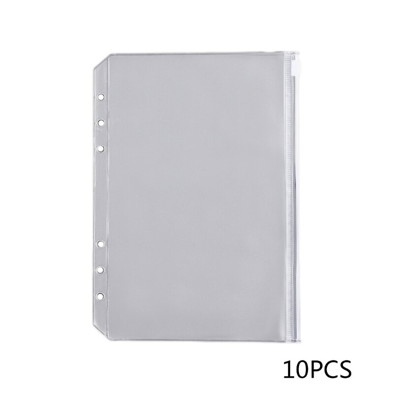 10Pcs PVC Notebook Binder Notebook Binder Loose Leaf Bags Refillable Paper Dropship
