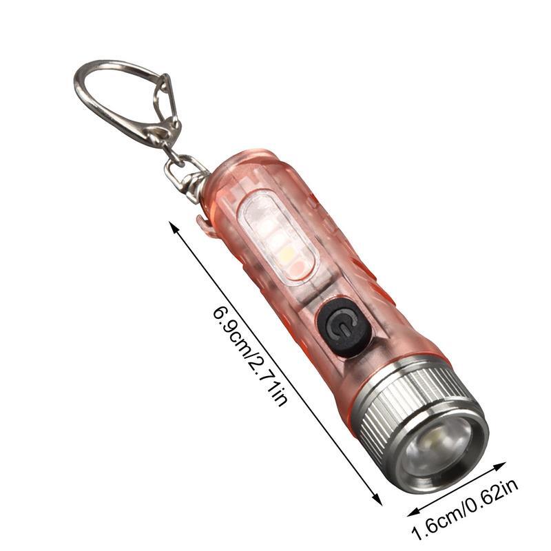 พวงกุญแจ LED สว่างกันน้ำพวงกุญแจพวงกุญแจไฟฉายแบบพกพาสำหรับในร่มและกลางแจ้ง