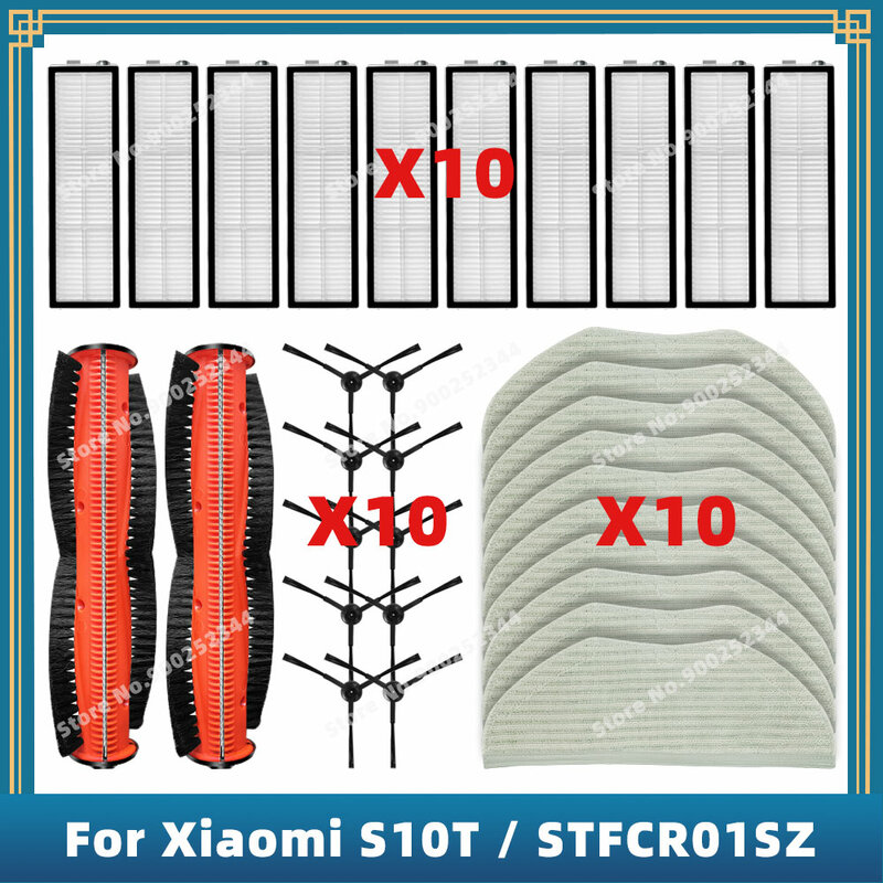 Peças de reposição para Xiaomi Robot Vacuum, Acessórios de substituição, Escova lateral principal, Filtro Hepa, Mop Cloth, S10T, STFCR01SZ