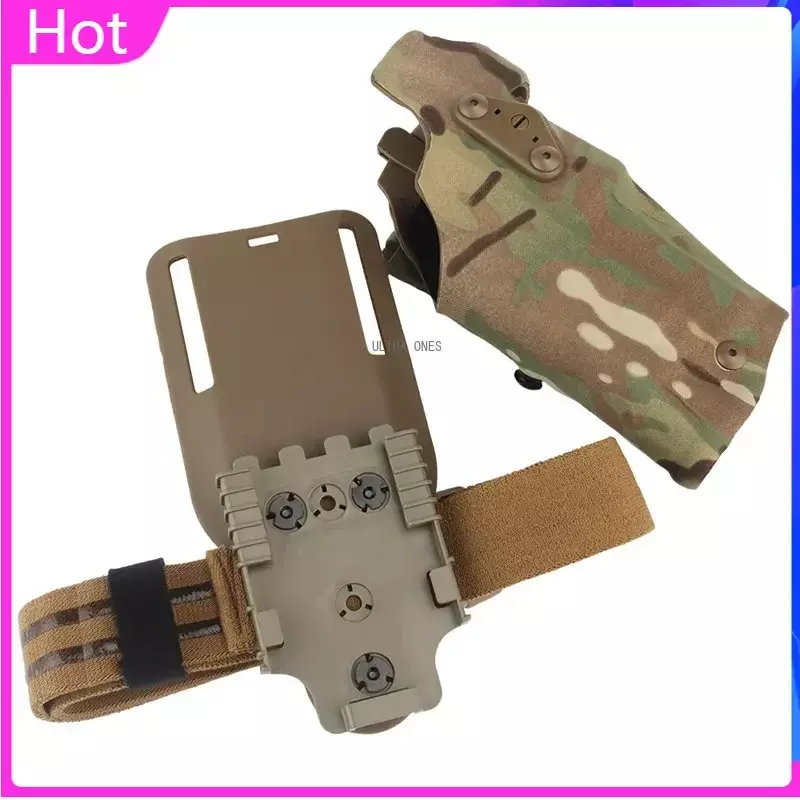 Airsoft Tactical Holster Glock 17 Gen4 19 with X300 X300U Light Quick Release Pistol Case with Thigh Strap Shooting Accessories