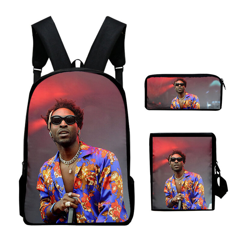 Classic  Novelty Luxury SAINt JHN 3D  Print 3pcs/Set pupil School Bags Laptop Daypack Backpack Inclined shoulder bag Pencil Case