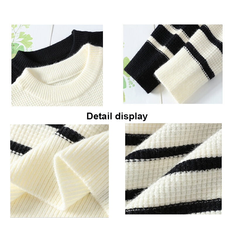 Herren Herbst und Winter neue Pullover Streifen einfache vielseitige Strickwaren lässig Rundhals pullover