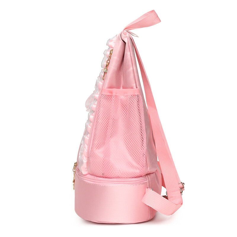 Детский рюкзак для балерины для девочек, сумка для балерины с кружевными краями и буквенным принтом, спортивная сумка, школьный рюкзак для балерины