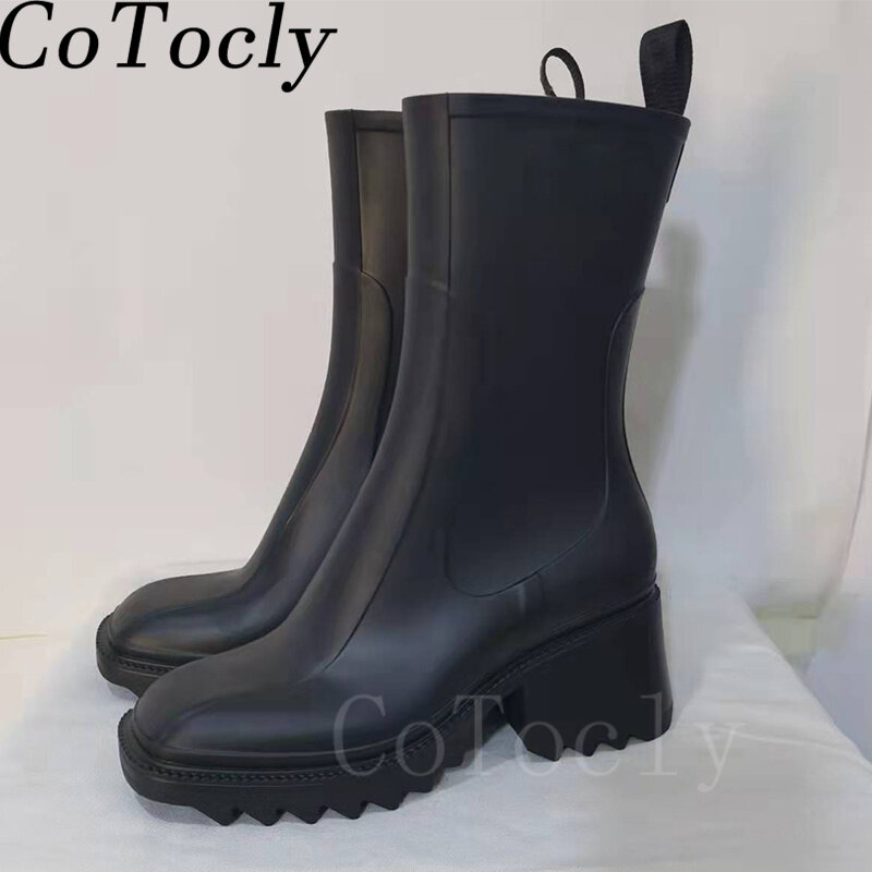 Sapatos de chuva mulher botas de chuva sapatos de chuva de borracha à prova dwaterproof água botas de chuva