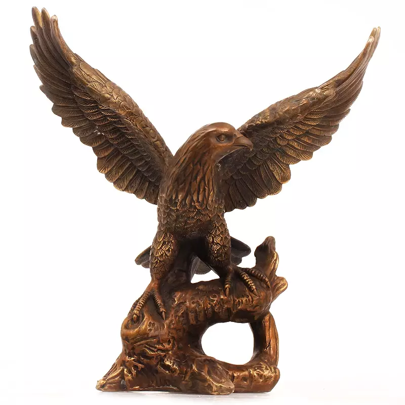 Artesanía de cobre puro, adornos de ala extendida de águila, decoración Feng Shui de oficina en casa, regalos de artesanía