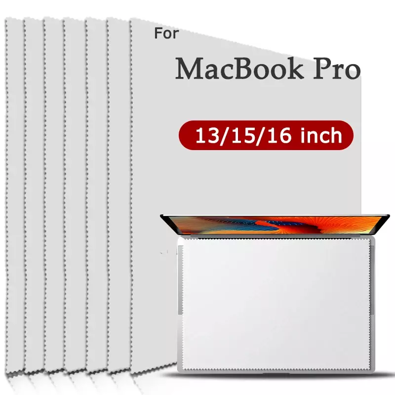 Paño de limpieza de microfibra para Macbook Pro, cubierta de manta a prueba de polvo, protectores de pantalla de ordenador portátil, 13, 15 y 16 pulgadas
