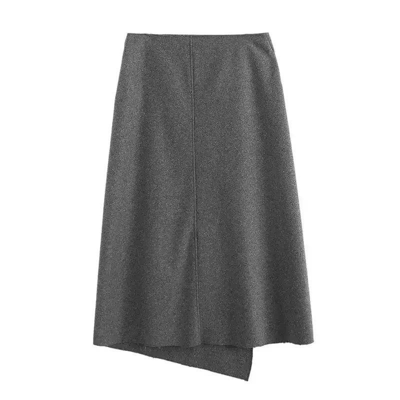 Women's 2023 Stylish and Chic Temperament Slim Version V-shaped Asymmetric Long Skirt Retro High Waist Button Skirt Mujer