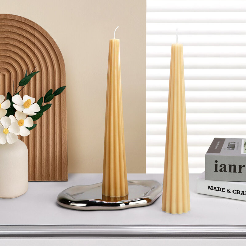 12 Zahn kreisförmige trapezförmige Kerze Acryl form Streifen Ornament Kerzen form Aroma therapie Kerze DIY Lieferungen