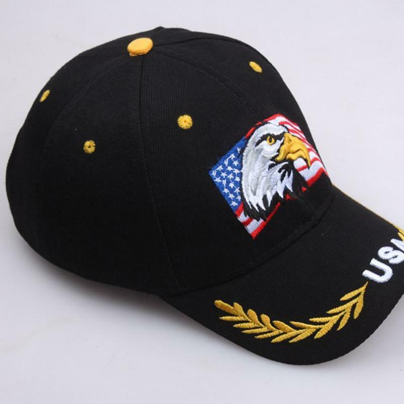 Embroidered Baseball Caps Camo Duck Tongue Hat Eagle And Flag Design Sun Protection Hat Outdoor Sports Caps Patriotic