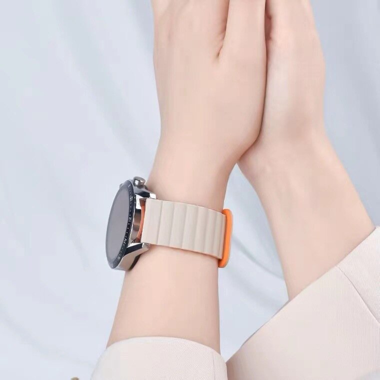 Pulseira de laço magnético para relógio Samsung, pulseira de relógio clássico, pulseira de silicone, 22mm, 20mm, 5 Pro, 6, 4, 44mm, 40mm, 43mm, 47mm, 45 milímetros