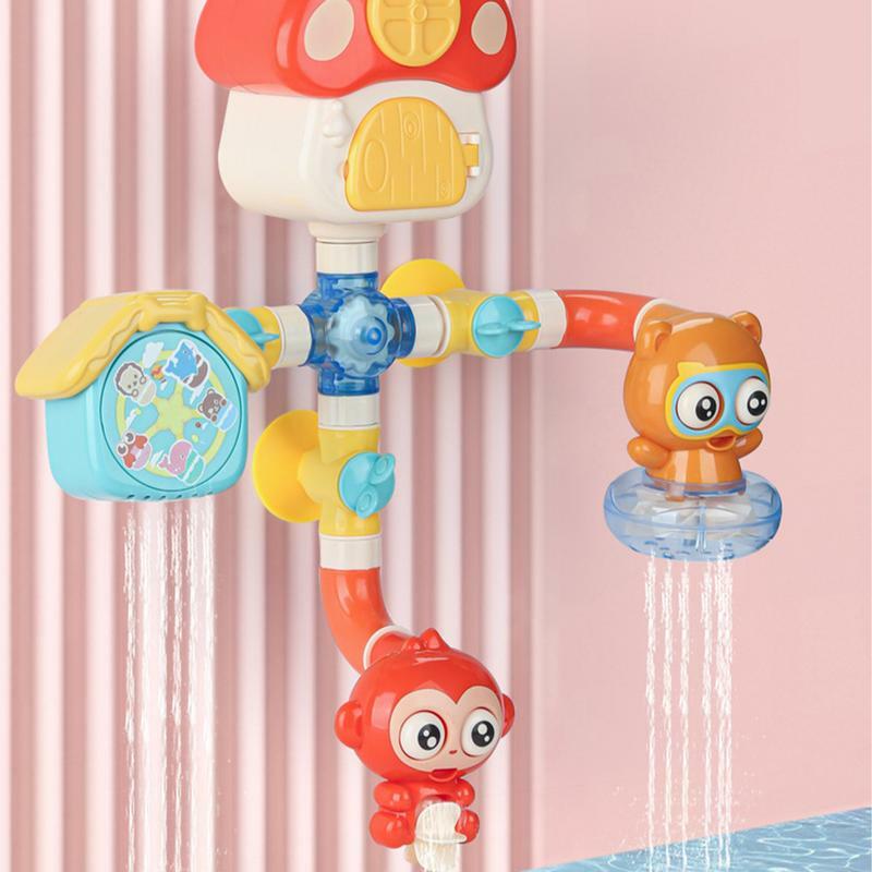 Mainan bak mandi hewan anak-anak, mainan kamar mandi anak-anak, kartun menyenangkan dengan cangkir hisap kuat untuk bak mandi dan pancuran