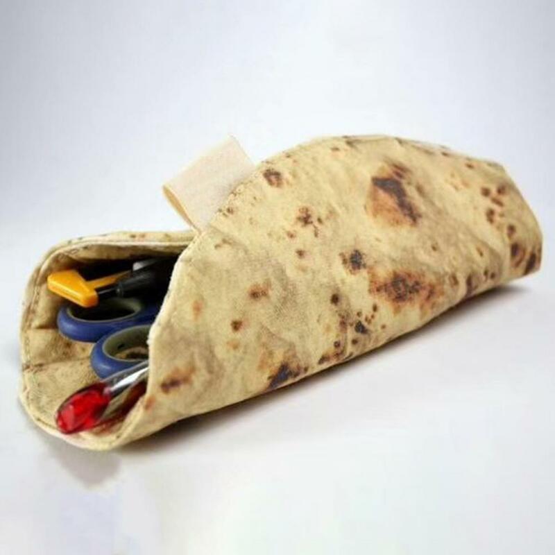Roll-up Pencil Bags Pen Bag Funny Tortilla Roll Pencil Case Holder Pencil Case Aesthetic Roll Up Storage Bag School Supplies