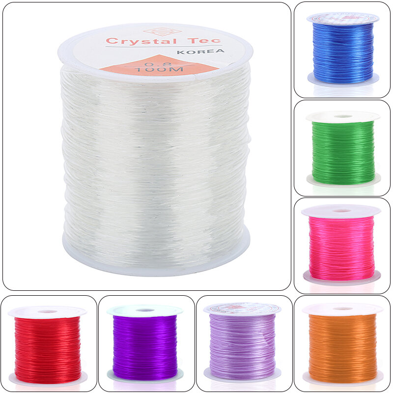 Nylon Elastic crystal line 8-100M DIY Jewelry Making Supply Wire String colorful line for necklace bracelet pendant making