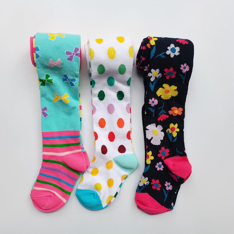 3pcs meninas xadrez collants crianças meias primavera outono natal bebê menina roupas florais listradas meia-calça para meninas meia-calça