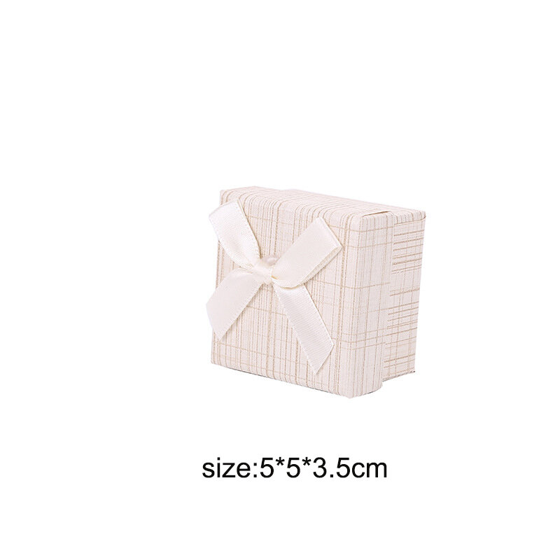 Коробка для ювелирных украшений с бантом, праздничная подарочная упаковочная коробка, коробка для хранения сережек, колец, ожерелий, браслетов, органайзер для ювелирных украшений 5*5*3,5 см