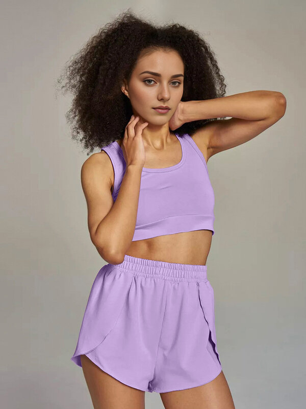 Marthaqiqi Summer Ladies Pajamas 2 Piece Suit O-Neck Sleepwear Tank Tops Nightwear Crop Top Nightgown Shorts Casual Home Clothes
