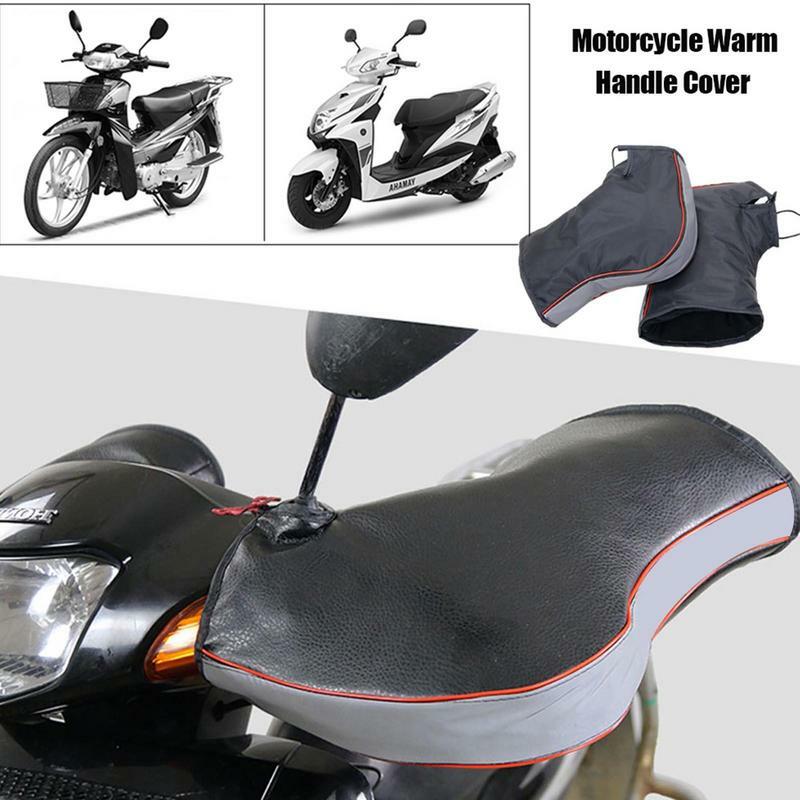 1Pair Motorcycle Handlebar Muffs Protective Motorcycle Scooter Thick Warm Grip Handle Bar Mitts Rainproof Winter Warmer Gloves