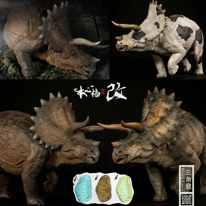 IN STOCK! Nanmu 1:35 Scale Triceratops Heavy Lance Figure Ceratopsidae Dinosaur Statue Collector Animal Adults Toy Gift