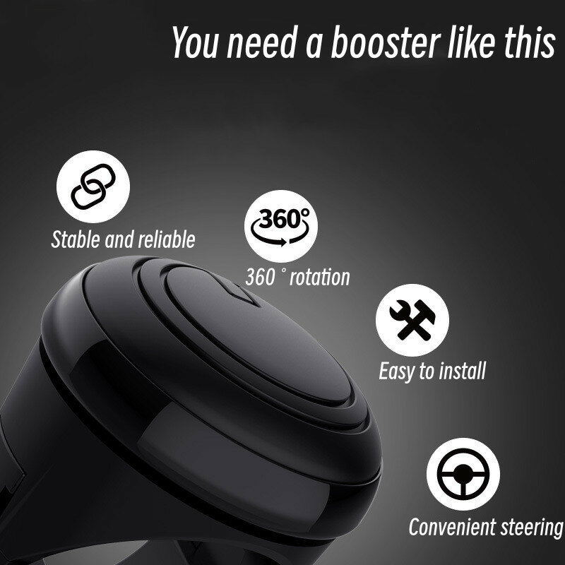 360 Degree Rotation Metal Bearing Power Handle Ball Shaped Car Steering Wheel Booster Spinner Knob Universal Helper Accessories