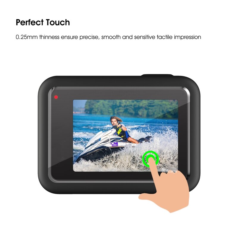 Wholesale Funda protectora de pantalla de vidrio templado para GoPro Hero 8, película protectora de lente negra, accesorios Gopro8