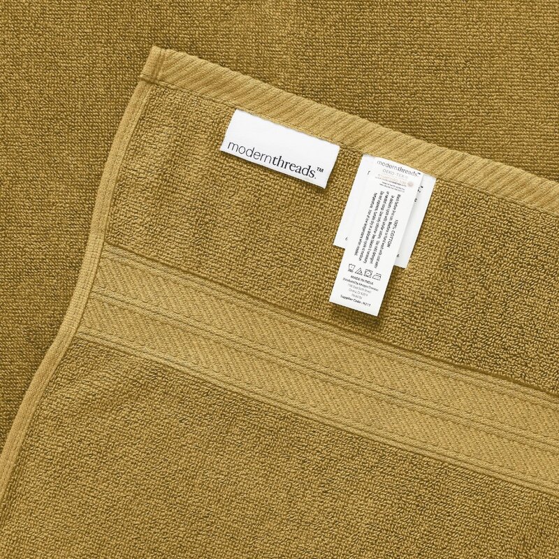 Trefoil Filigree 6-Piece Cotton Bath Towel Set, Gold