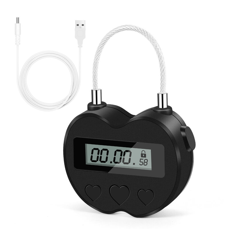 Inteligentny zamek czasowy wyświetlacz LCD zamek czasowy wielofunkcyjny Timer elektroniczny podróżny, wodoodporny USB czasowy akumulator kłódka czasowy