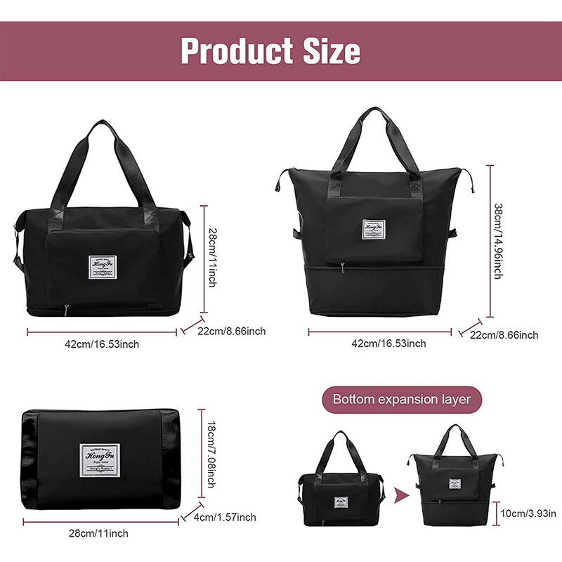 2022 Women Travel Bag Large Capacity Bags Tote Foldable Luggage Shoulder Duffle Storage Waterproof Handbags Yoga Sport Crossbody