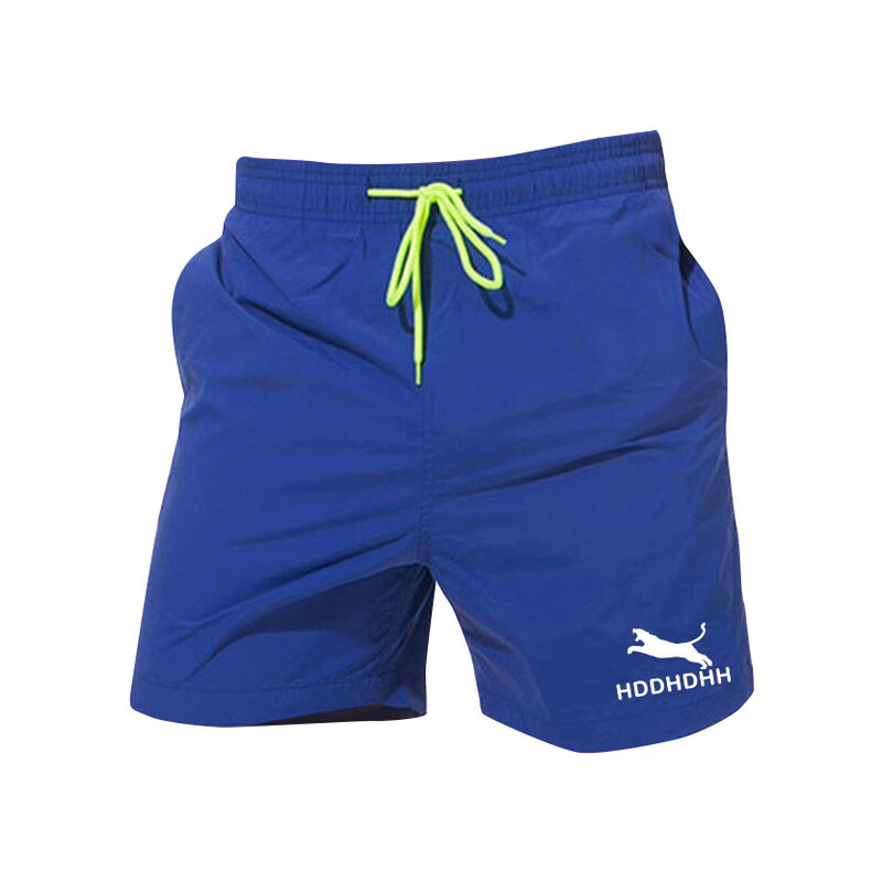Pantalones cortos con estampado de marca para hombre, Shorts informales de playa, finos, sueltos, cinco
