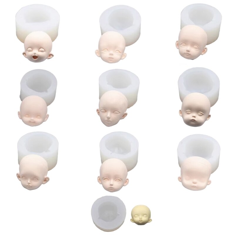Ludzka twarz 3D lalka glina formy tynk ceramiczny formy silikonowe rękodzieło mydło formy 517F