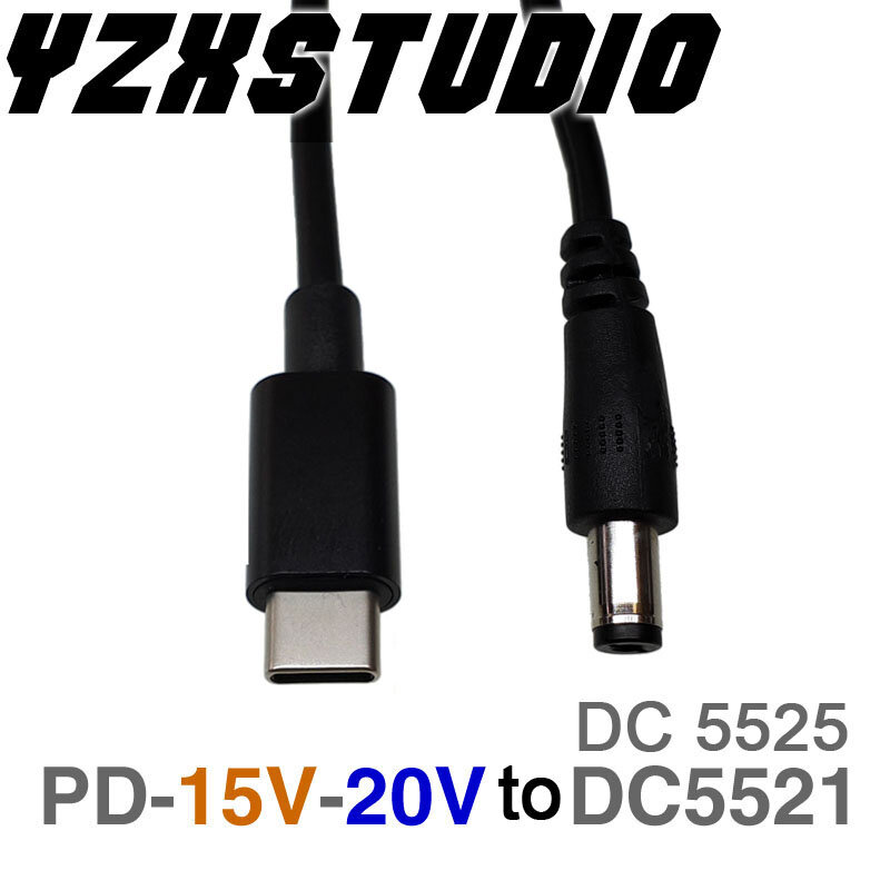 100W 5A PD à DC 5.5*2.5 leurre déclencheur câble adaptateur 15V 20V TYPE-C USB PD Conversion QC charge chargeur pour ordinateur portable 5525 5521