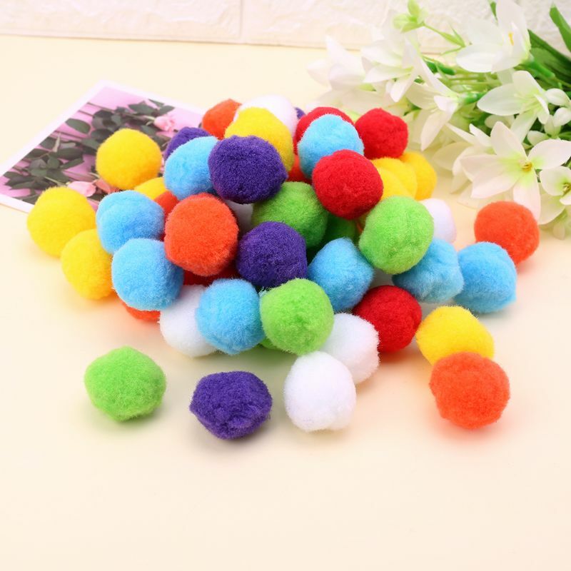 100Pcs Soft Round Craft PomPoms Ball Mixed Color Pom Poms 40mm DIY Crafts Drop Shipping