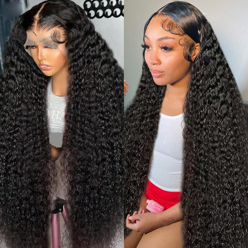 40 Inch Curly 13x4 360 Loose Deep Wave Lace Front Human Hair Wigs For Women 13x6 HD Transparent Lace Frontal Wig Brazilian Remy