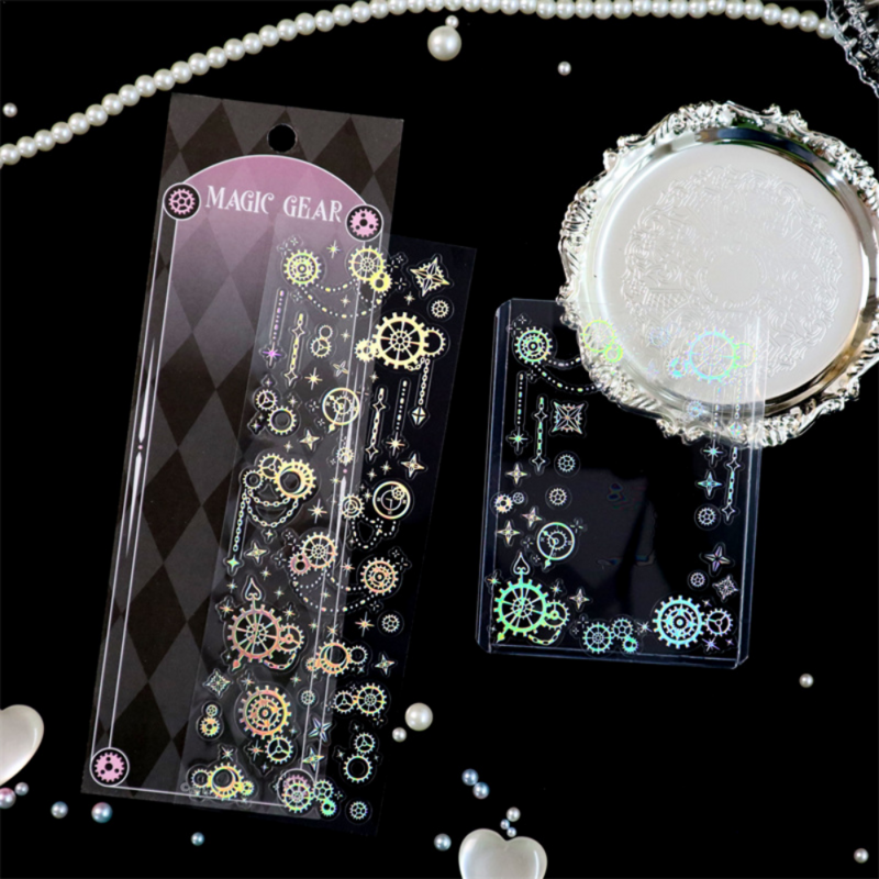 Mr.paper-pegatina láser de mariposa para decoración de cuenta de mano, 8 estilos, 1 unidad/bolsa, personalidad INS Kpop Idol Card