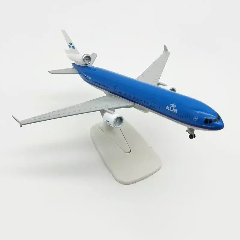 네덜란드 KLM 항공 MD MD-11 다이캐스트 비행기 모형, 합금 금속 비행기 모형, 바퀴 달린 항공기, 20cm