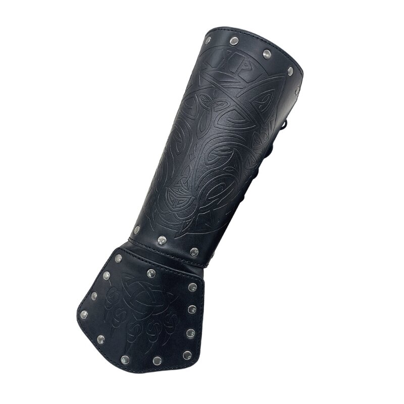 バイキング-腕用のヴィンテージフェイクレザーブレスレット,レザーハンドル付きの調節可能なヘアバンド,腕と脚用,モデルr66e
