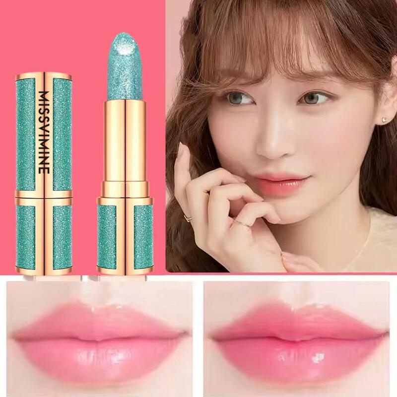 3Colors Glitter Lipstick Temperature Changing Color Gloss Lasting Long Lip Moisturizing Makeup Lipstick Nude Waterproof G0G1
