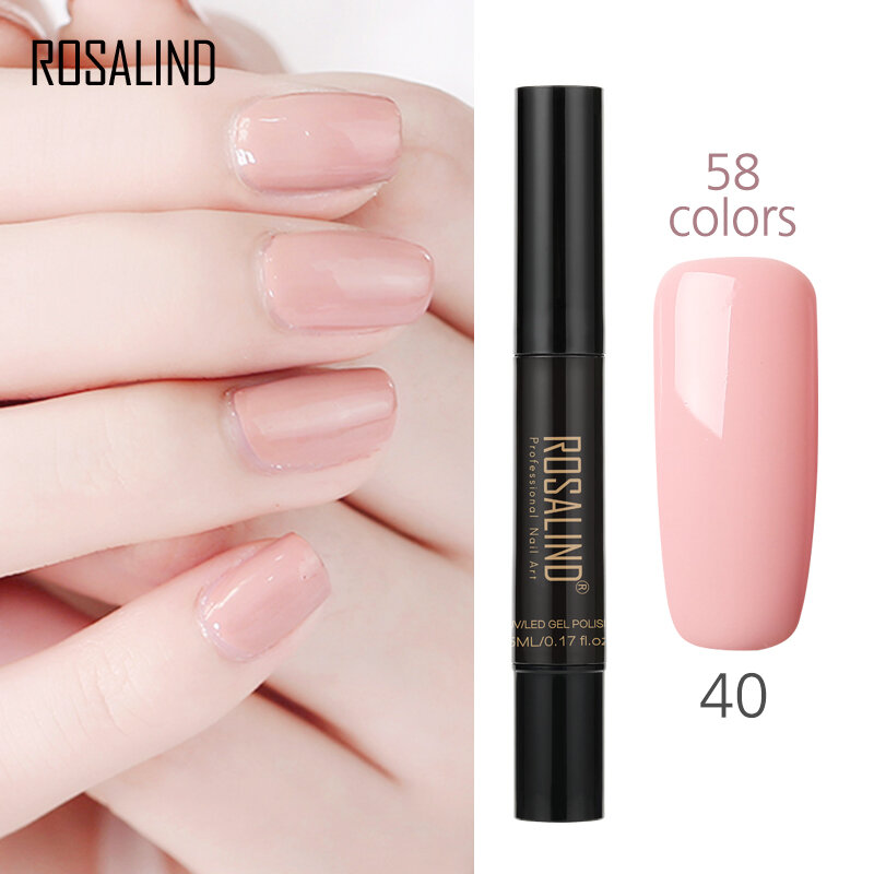 Rosalind 5Ml Nagellak Pen Gel Lak Pure Kleur Semi-Perment UV-Lak Doorweekt Van Hybride Top Base Coat Nail Art Manicure
