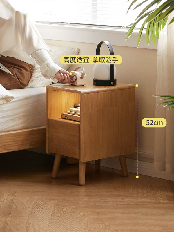 Z litego drewna szafka nocna nowoczesna minimalistyczna sypialnia mała szafka nocna na wietrze Ultra wąska nocna kibic