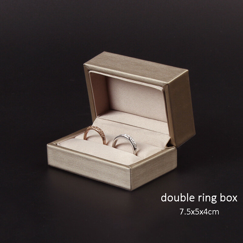 ทองเครื่องประดับกล่องพรีเมี่ยม PU หนังคู่แหวนสร้อยคอสร้อยข้อมือต่างหูสำหรับงานแต่งงานของขวัญบรรจุ