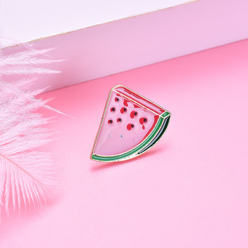 Watermelon Enamel Pins Fruit Cute CAT Brooch Lapel Backpack Badge For Kids Friends