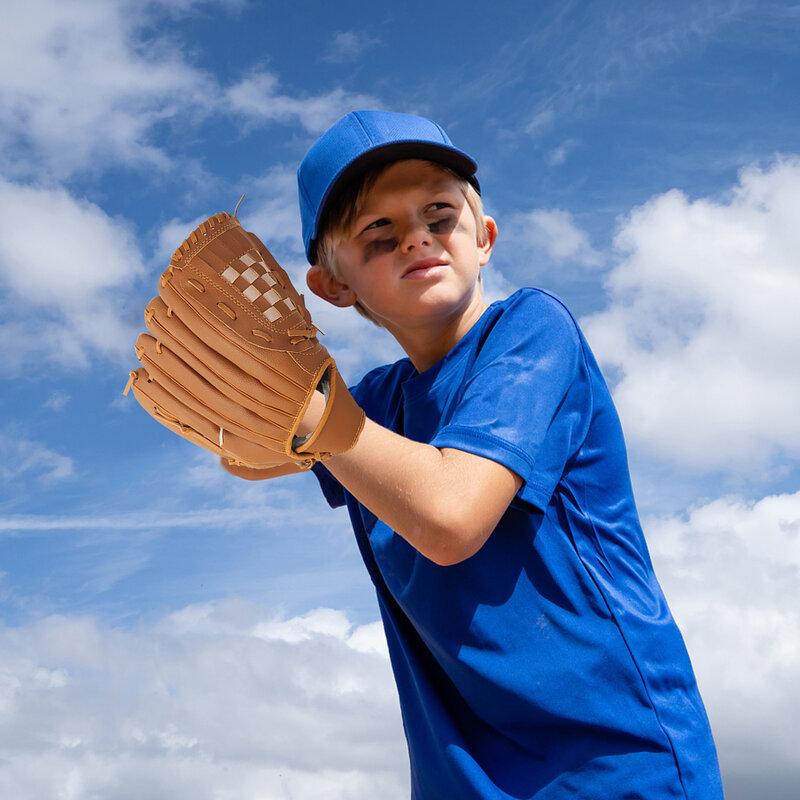 Luva de beisebol de couro PU para crianças, Softball Practice Equipment, Training Competition, Outdoor Sport