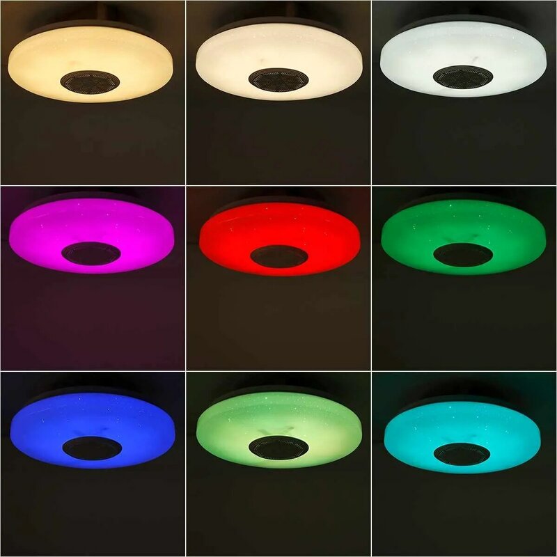 Nowoczesne lampy sufitowe RGB Ściemnianie Oświetlenie domu APP Bluetooth Światło muzyczne 42W 60W Inteligentne lampy sufitowe z pilotem AC220V