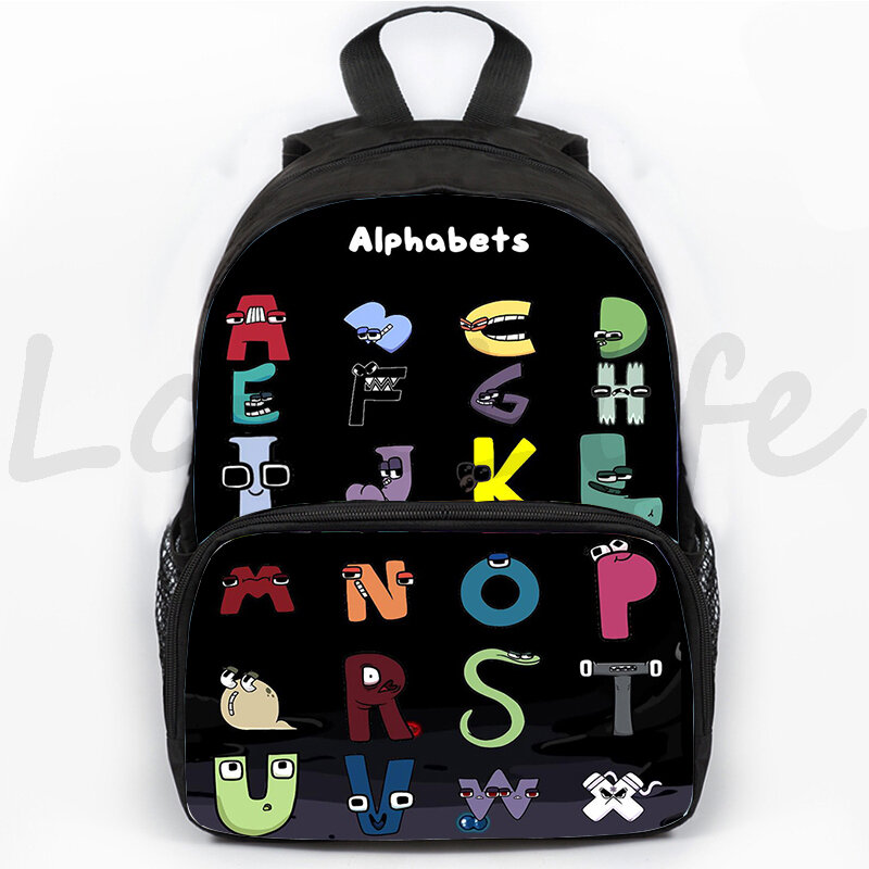Sac à dos de jeu de la légende de l'alphabet lol, sac d'école pour élèves du primaire, cartable étanche pour enfants de la maternelle